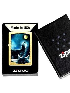 Howling Wolf Design, Street Brass Zippo